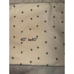Quincy Mae 100% organic cotton cream baby blanket small green cacti (cactus)